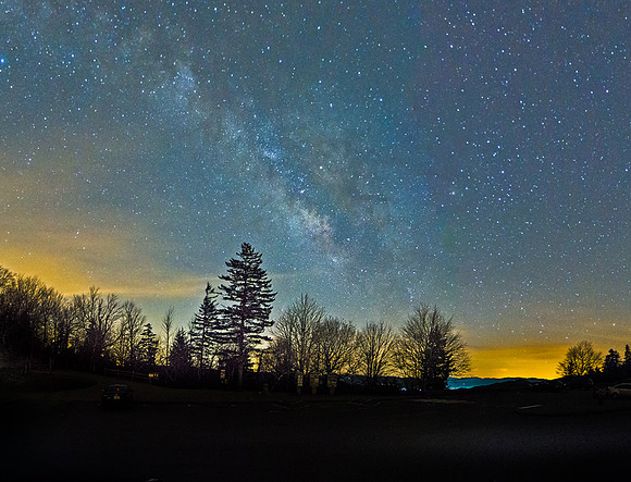 Sunrise and the Milky Way from Newfound Gap Overlook